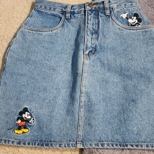 Disney Denim Skirt - "Peace Love & Mickey Mouse"